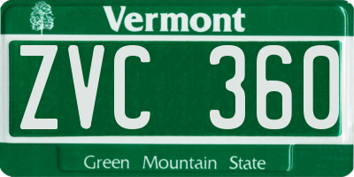 VT license plate ZVC360