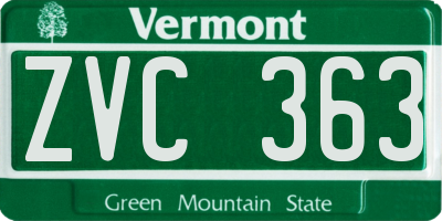 VT license plate ZVC363