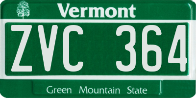 VT license plate ZVC364