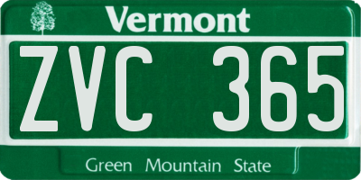 VT license plate ZVC365