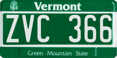 VT license plate ZVC366