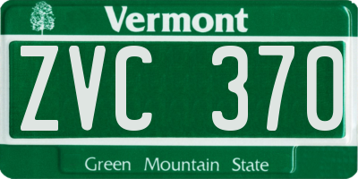 VT license plate ZVC370