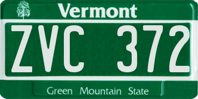 VT license plate ZVC372