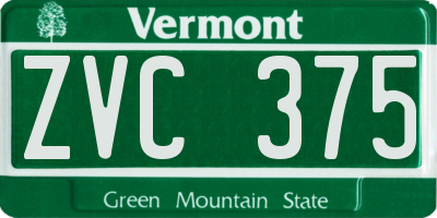 VT license plate ZVC375