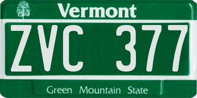 VT license plate ZVC377