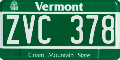 VT license plate ZVC378