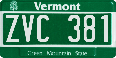 VT license plate ZVC381