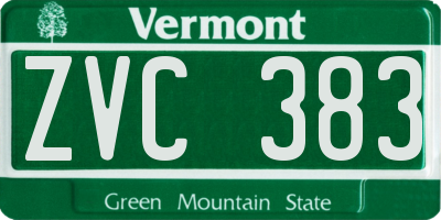 VT license plate ZVC383