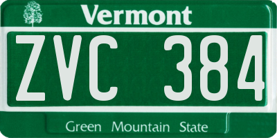 VT license plate ZVC384