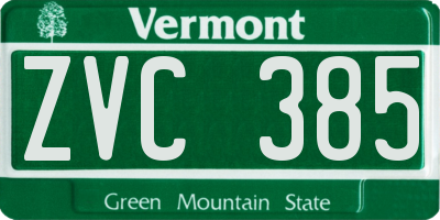 VT license plate ZVC385