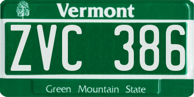 VT license plate ZVC386