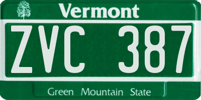 VT license plate ZVC387