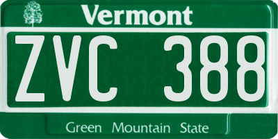 VT license plate ZVC388