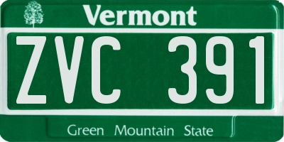 VT license plate ZVC391