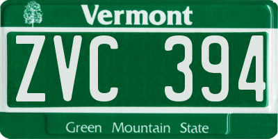VT license plate ZVC394