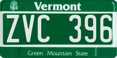 VT license plate ZVC396