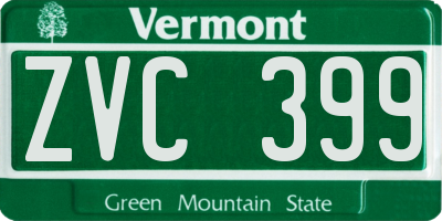 VT license plate ZVC399