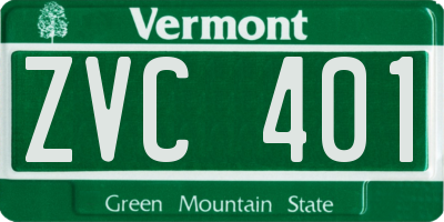VT license plate ZVC401