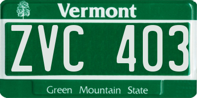 VT license plate ZVC403