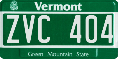 VT license plate ZVC404