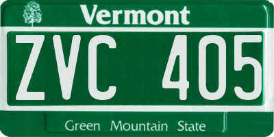 VT license plate ZVC405