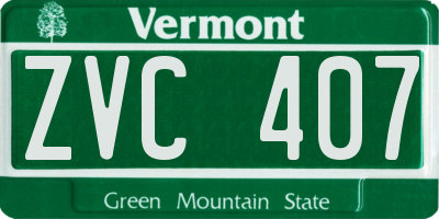 VT license plate ZVC407