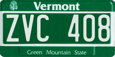 VT license plate ZVC408