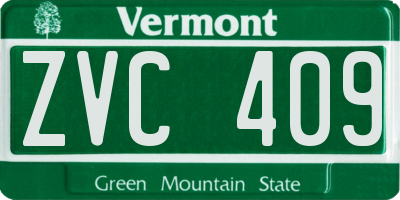 VT license plate ZVC409