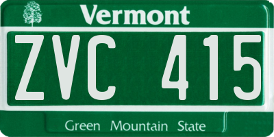 VT license plate ZVC415
