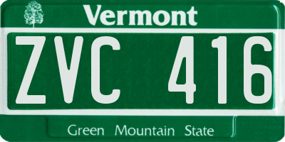 VT license plate ZVC416