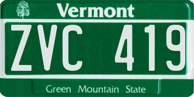 VT license plate ZVC419