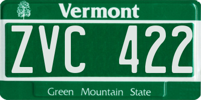 VT license plate ZVC422