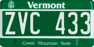 VT license plate ZVC433