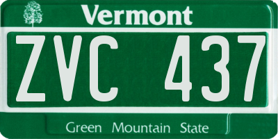 VT license plate ZVC437