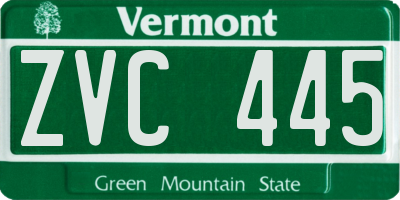 VT license plate ZVC445