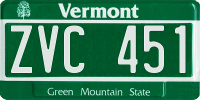 VT license plate ZVC451