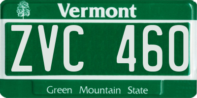 VT license plate ZVC460