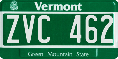 VT license plate ZVC462