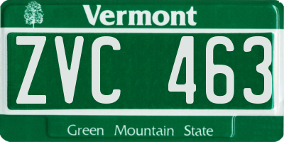 VT license plate ZVC463