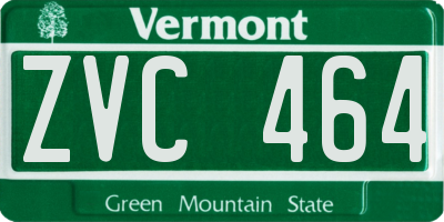 VT license plate ZVC464