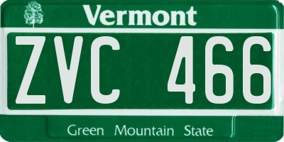 VT license plate ZVC466
