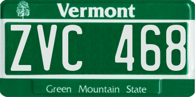 VT license plate ZVC468