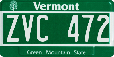 VT license plate ZVC472