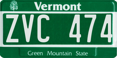 VT license plate ZVC474