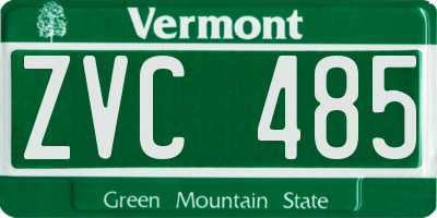 VT license plate ZVC485