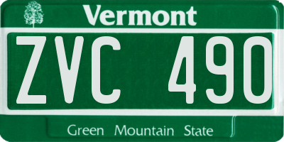VT license plate ZVC490