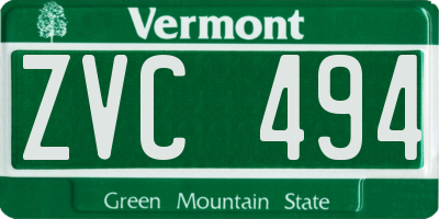 VT license plate ZVC494