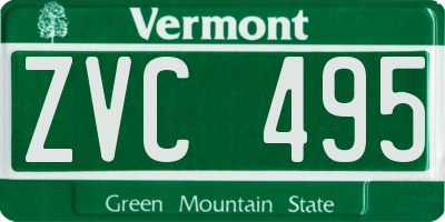 VT license plate ZVC495