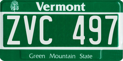 VT license plate ZVC497