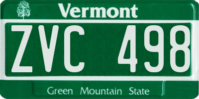 VT license plate ZVC498